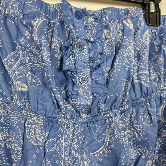 Maurices Blue Paisley Strapless Tube Top Rayon L - Picture 2 of 5